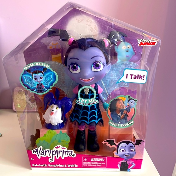 Disney Junior Vampirina Doll Bat-tastic Vampirina & Wolfie - Picture 1 of 4